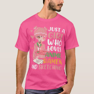 Gewoon een meisje dat van Anime Ramen houdt en Ja T-shirt