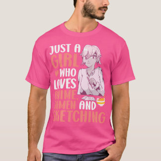 Gewoon een meisje dat van Anime Ramen houdt en Ja T-shirt