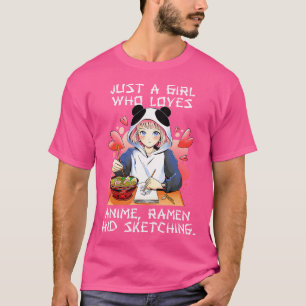 Gewoon een meisje dat van Anime Ramen houdt en Ja T-shirt