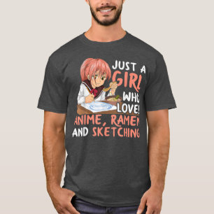 Gewoon een meisje dat van Anime Ramen houdt en Ja T-shirt