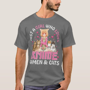Gewoon een meisje dat van Anime Ramen houdt en Jap T-shirt