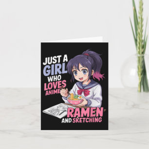 Gewoon een meisje dat van Anime Ramen houdt en ket Kaart