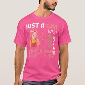 Gewoon een meisje dat van Anime Ramen houdt en ket T-shirt
