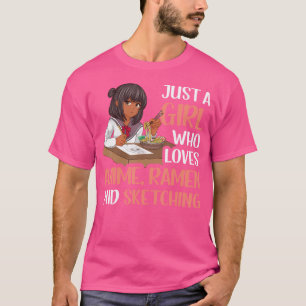Gewoon een meisje dat van Anime Ramen houdt en ket T-shirt
