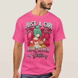 Gewoon een meisje dat van Anime Ramen houdt en ket T-shirt