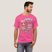 Gewoon een meisje dat van Anime Ramen houdt en ket T-shirt (Voorkant volledig)