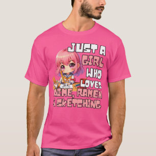 Gewoon een meisje dat van Anime Ramen houdt en ket T-shirt