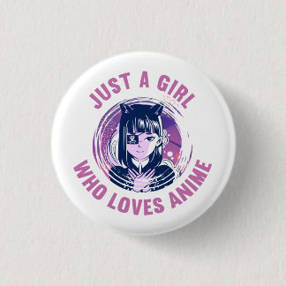 Gewoon een meisje dat van Anime T-Shirt houdt Ronde Button 3,2 Cm