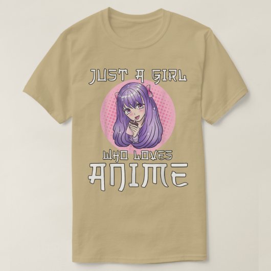 Gewoon een meisje dat van Anime Teen Girl Anime T- T-shirt (Design voorkant)