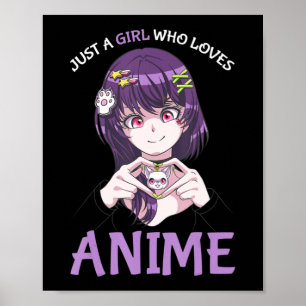 Gewoon een meisje dat van Anime Teenage Girls Merc Poster