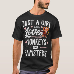Gewoon een meisje dat van apen en hamsters cadeau t-shirt