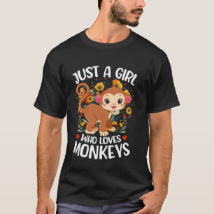 Gewoon Een Meisje Dat Van Apen Esthetische Bloem A T-shirt