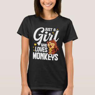 Gewoon een meisje dat van apen houdt, apenbanaan t-shirt