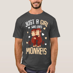 Gewoon een meisje dat van apen Kinder meisjes houd T-shirt