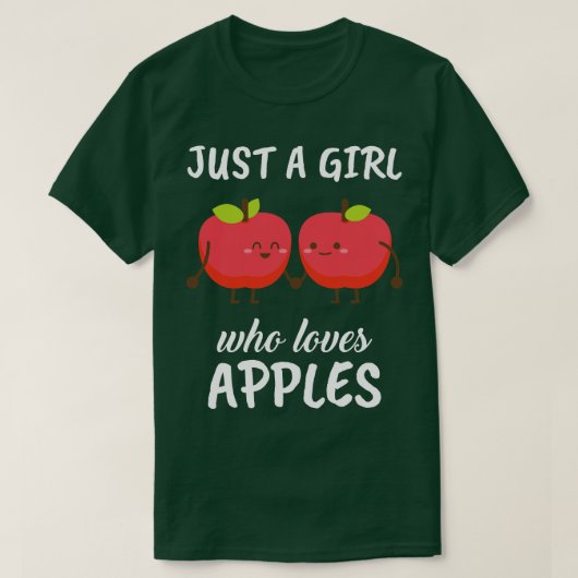 Gewoon een meisje dat van appels houdt t-shirt (Design voorkant)