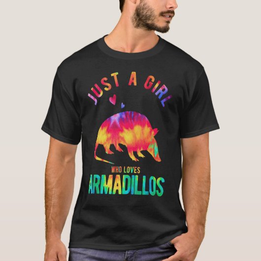 Gewoon een meisje dat van Armadillos Armadillo hou T-shirt (Voorkant)