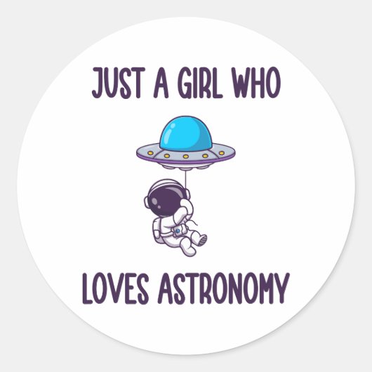 GEWOON EEN MEISJE DAT VAN ASTRONOMIE HOUDT RONDE STICKER (Voorkant)