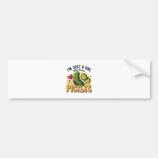Gewoon Een Meisje Dat Van Augurken Houdt - Grappig Bumpersticker (Voorkant)