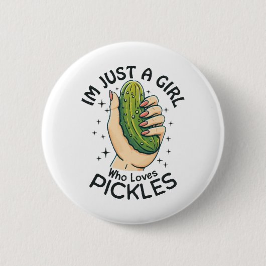 Gewoon Een Meisje Dat Van Augurken Houdt - Grappig Ronde Button 5,7 Cm (Voorkant)