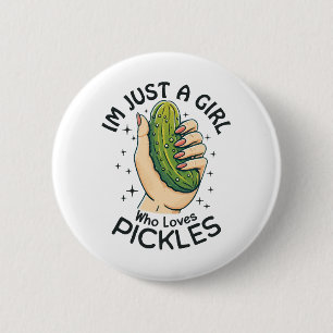 Gewoon Een Meisje Dat Van Augurken Houdt - Grappig Ronde Button 5,7 Cm