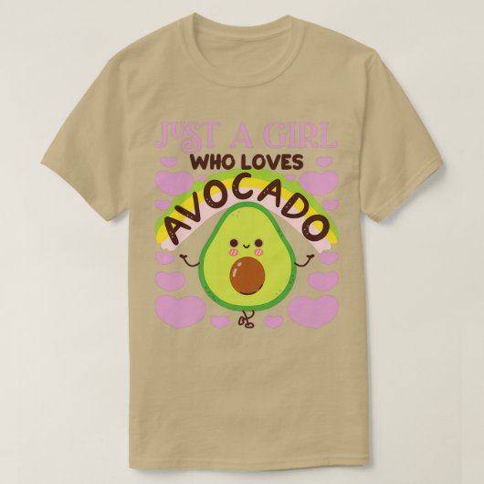 Gewoon een meisje dat van Avocado 1 houdt T-shirt (Design voorkant)