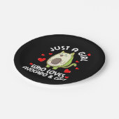 Gewoon een meisje dat van Avocado houdt en katten Papieren Bordje (Gekanteld)