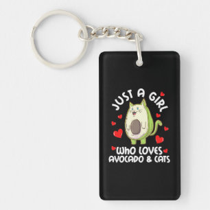 Gewoon een meisje dat van Avocado houdt en katten Sleutelhanger