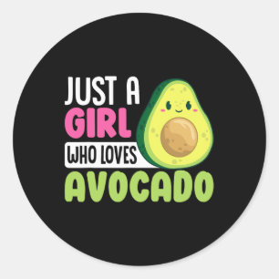 Gewoon een meisje dat van avocado houdt Grappig Ge Ronde Sticker