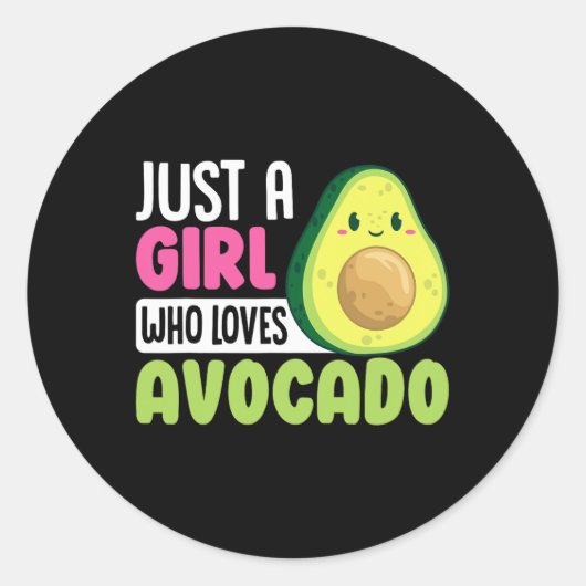 Gewoon een meisje dat van avocado houdt Grappig Ge Ronde Sticker (Voorkant)