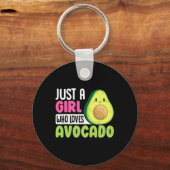 Gewoon een meisje dat van avocado houdt Grappig Ge Sleutelhanger (Voorkant)