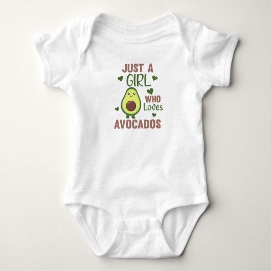 Gewoon een meisje dat van avocado houdt Zoete avoc Romper (Voorkant)