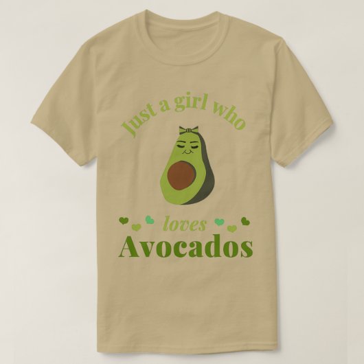 Gewoon een meisje dat van avocados Avocados Cute A T-shirt (Design voorkant)