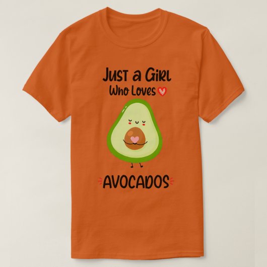 Gewoon een meisje dat van Avocados Cute Vegan Avoc T-shirt (Design voorkant)