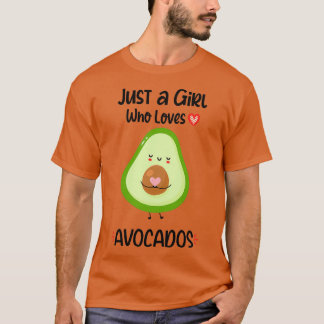 Gewoon een meisje dat van Avocados Cute Vegan Avoc T-shirt