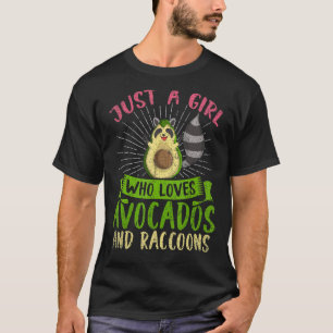 Gewoon een meisje dat van avocado's en wasberen ho t-shirt