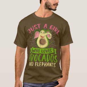 Gewoon een meisje dat van Avocados houdt en elepha T-shirt