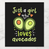 Gewoon een meisje dat van Avocados houdt Wijn Etiket (Enkel label)