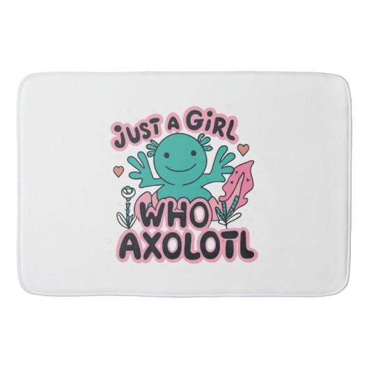 gewoon een meisje dat van Axolotl houdt Badmat (Voorkant)