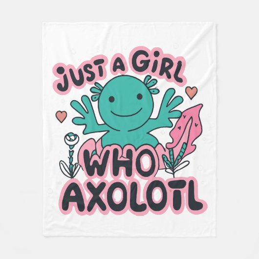 gewoon een meisje dat van Axolotl houdt Fleece Deken (Voorkant)