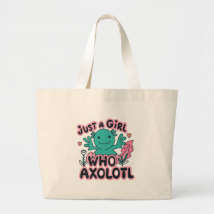 gewoon een meisje dat van Axolotl houdt Grote Tote Bag