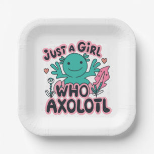 gewoon een meisje dat van Axolotl houdt Papieren Bordje
