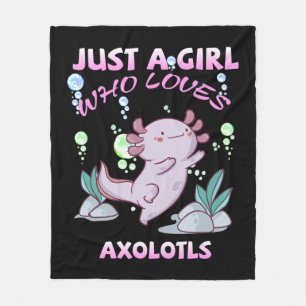 Gewoon een meisje dat van Axolotls Anime Kawaii Gi Fleece Deken