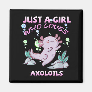 Gewoon een meisje dat van Axolotls Anime Kawaii Gi Magneet
