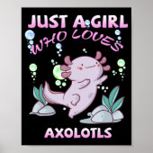 Gewoon een meisje dat van Axolotls Anime Kawaii Gi Poster