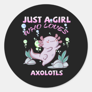 Gewoon een meisje dat van Axolotls Anime Kawaii Gi Ronde Sticker