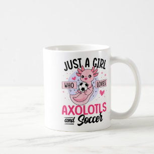 Gewoon een meisje dat van axolotls en voetbal kawa koffiemok