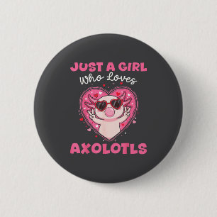 Gewoon Een Meisje Dat Van Axolotls Engekleurde Cut Ronde Button 5,7 Cm