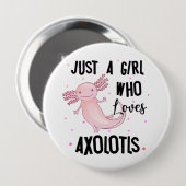Gewoon een meisje dat van Axolotls houdt, amfibisc Ronde Button 4,0 Cm (Voorkant /achterkant)