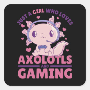 Gewoon een meisje dat van Axolotls houdt en games  Vierkante Sticker
