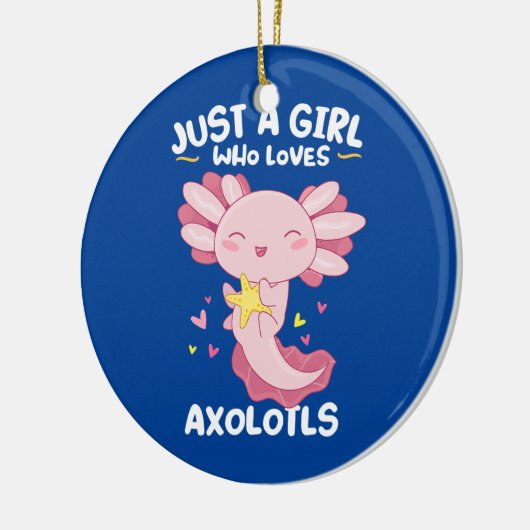 Gewoon een meisje dat van Axolotls houdt Kawaii Cu Keramisch Ornament (Links)